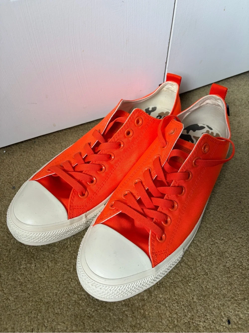 Converse Low-Top Orange Canvas Sneakers with White Toe